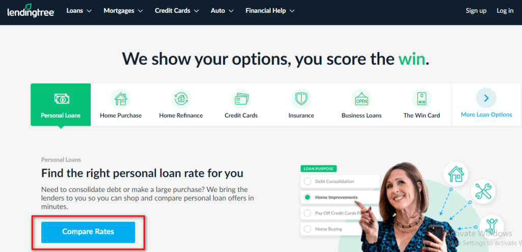 LendingTree bad credit personal loan